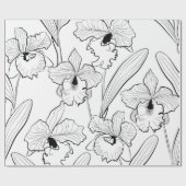 Seamless sketted Orchid Cattleya Blume tropisch Geschenkpapier (Flach)