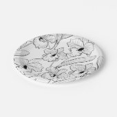 Seamless sketted Orchid Cattleya Blume tropisch Pappteller (Schrägansicht)