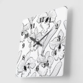Seamless sketted Orchid Cattleya Blume tropisch Quadratische Wanduhr (Winkel)