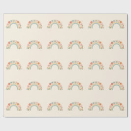 Seamless Smiling Flowers Pastel Rainbow Pattern Geschenkpapier
