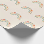 Seamless Smiling Flowers Pastel Rainbow Pattern Geschenkpapier (Ecke)