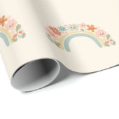 Seamless Smiling Flowers Pastel Rainbow Pattern Geschenkpapier (Rolleneckpunkt)