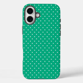 Seamless solid teal polka dot pattern iPhone 16 plus hülle