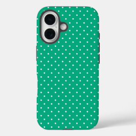 Seamless solid teal polka dot pattern iPhone 16 hülle