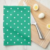 Seamless solid teal polka dot pattern geschirrtuch (Viertel Falte)