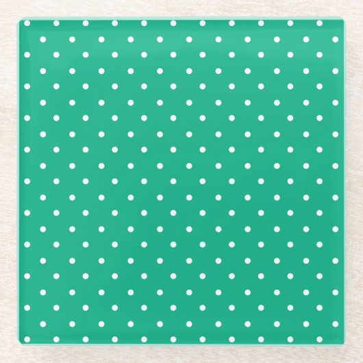 Seamless solid teal polka dot pattern glasuntersetzer (Vorderseite)