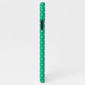 Seamless solid teal polka dot pattern iPhone hülle (Rechte Seite)