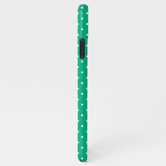 Seamless solid teal polka dot pattern iPhone hülle (Rechte Seite)