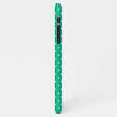 Seamless solid teal polka dot pattern iPhone hülle (Linke Seite)