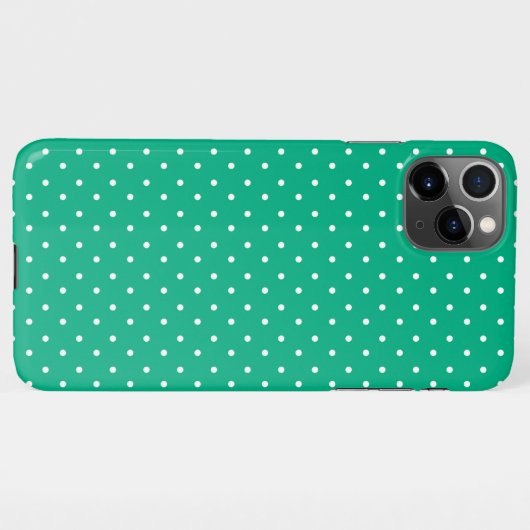 Seamless solid teal polka dot pattern iPhone hülle (Rückseite (Horizontal))