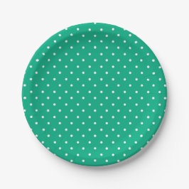 Seamless solid teal polka dot pattern pappteller