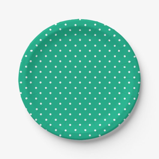 Seamless solid teal polka dot pattern pappteller (Vorderseite)