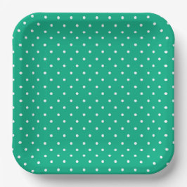 Seamless solid teal polka dot pattern pappteller