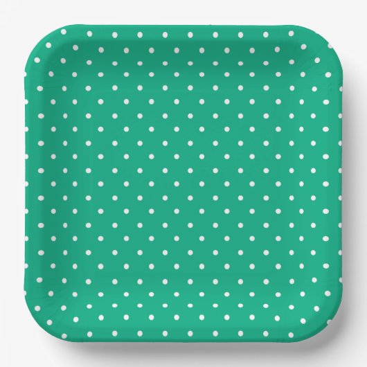 Seamless solid teal polka dot pattern pappteller (Vorderseite)