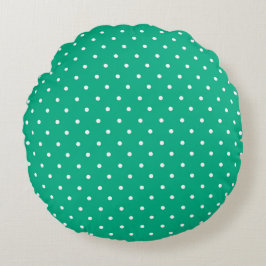 Seamless solid teal polka dot pattern rundes kissen