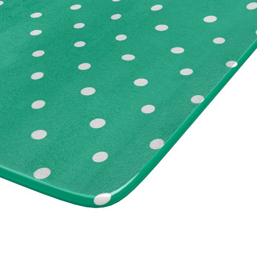 Seamless solid teal polka dot pattern schneidebrett (Ecke)