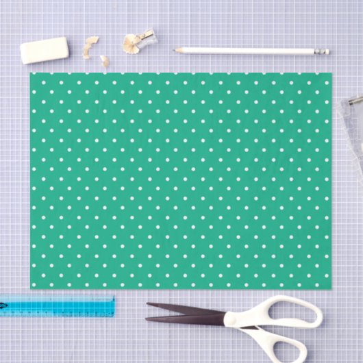 Seamless solid teal polka dot pattern seidenpapier (Handwerk)