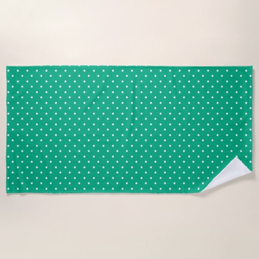 Seamless solid teal polka dot pattern strandtuch (Vorderseite)