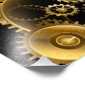 Seamless Steampunk Brass Gears Fotodruck (Ecke)