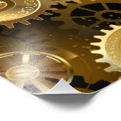 Seamless Steampunk Brass Gears Fotodruck (Ecke)