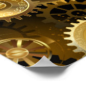 Seamless Steampunk Brass Gears Poster (Ecke)