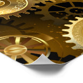 Seamless Steampunk Brass Gears Poster (Ecke)