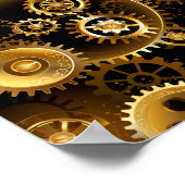 Seamless Steampunk Brass Gears Poster (Ecke)