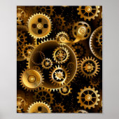 Seamless Steampunk Brass Gears Poster (Vorne)