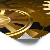 Seamless Steampunk Brass Gears Poster (Ecke)