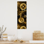 Seamless Steampunk Brass Gears Poster (Küche)