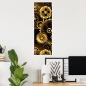Seamless Steampunk Brass Gears Poster (Heimbüro)