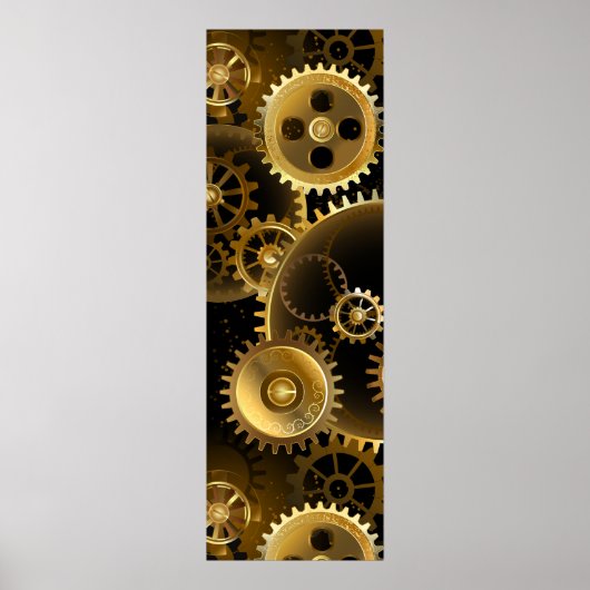 Seamless Steampunk Brass Gears Poster (Vorne)