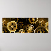 Seamless Steampunk Brass Gears Poster (Vorne)