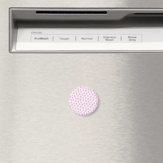 Seamless Strawberry Pattern – Pastel Pink Cute  Magnet (In Situ (Geschirrspüler))