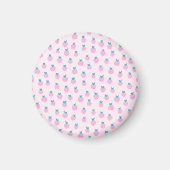 Seamless Strawberry Pattern – Pastel Pink Cute  Magnet (Vorne)