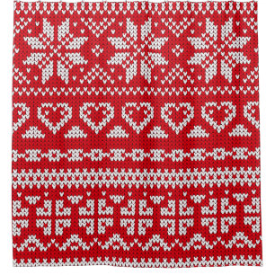 Seamless Strickmuster Norwegen festliche Pullover  Duschvorhang