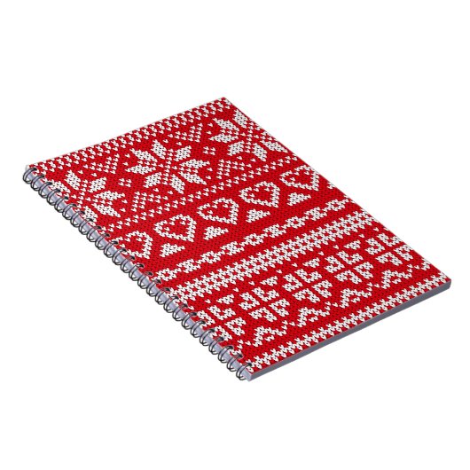 Seamless Strickmuster Norwegen festliche Pullover Notizblock (Rechte Seite)