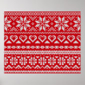Seamless Strickmuster Norwegen festliche Pullover  Poster (Vorne)