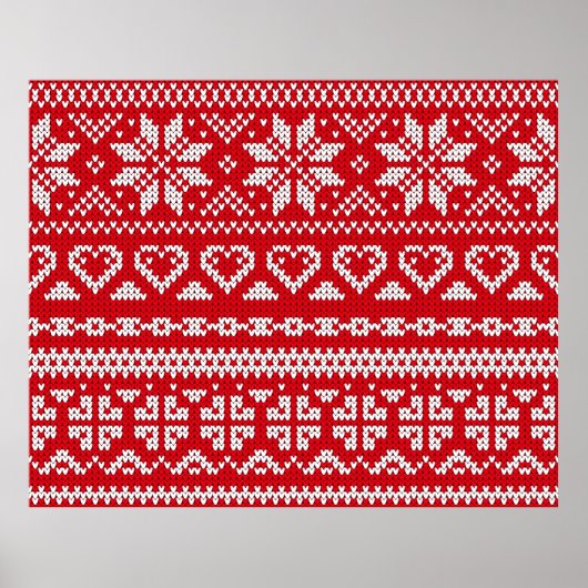 Seamless Strickmuster Norwegen festliche Pullover Poster (Vorne)