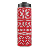 Seamless Strickmuster Norwegen festliche Pullover  Thermosbecher (Vorderseite)