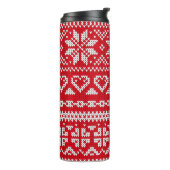 Seamless Strickmuster Norwegen festliche Pullover Thermosbecher (Nach links gedreht)