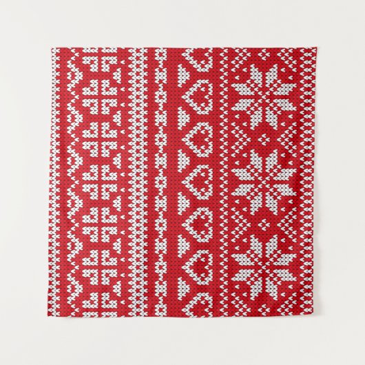 Seamless Strickmuster Norwegen festliche Pullover Wandteppich (Vorderseite (Horizontal))