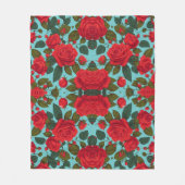 Seamless Summer Wild Rote Rosen Muster Fleecedecke (Vorderseite)