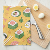 Seamless Sushi Pattern – Cute Japanese Food Geschirrtuch (Viertel Falte)