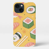 Seamless Sushi Pattern – Cute Japanese Food  iPhone Hülle (Rückseite)