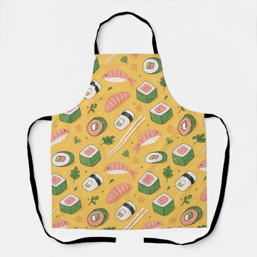 Seamless Sushi Pattern – Cute Japanese Food Schürze (Vorderseite)