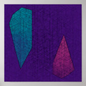 Seamless Teal and Magenta Geometric Pattern Poster (Vorne)