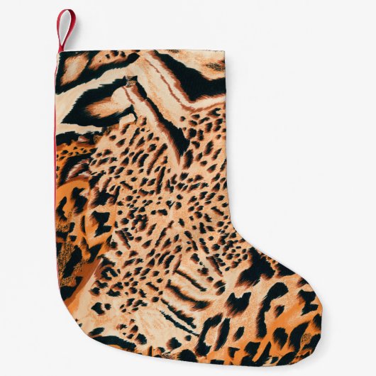 Seamless tiger, leopard and jaguar. Seamless textu Kleiner Weihnachtsstrumpf (Vorderseite)