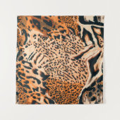 Seamless tiger, leopard and jaguar. Seamless textu Wandteppich (Vorderseite (Horizontal))