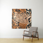 Seamless tiger, leopard and jaguar. Seamless textu Wandteppich (Beispiel (Horizontal))